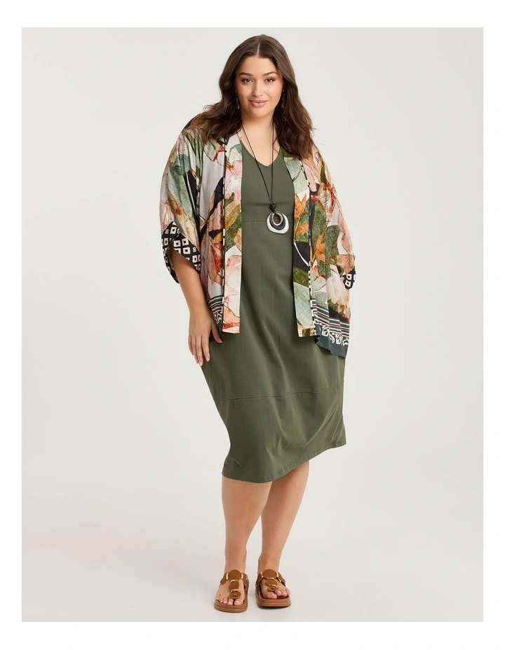Cotton Talia Short Sleeve V-neck Dress image 4
