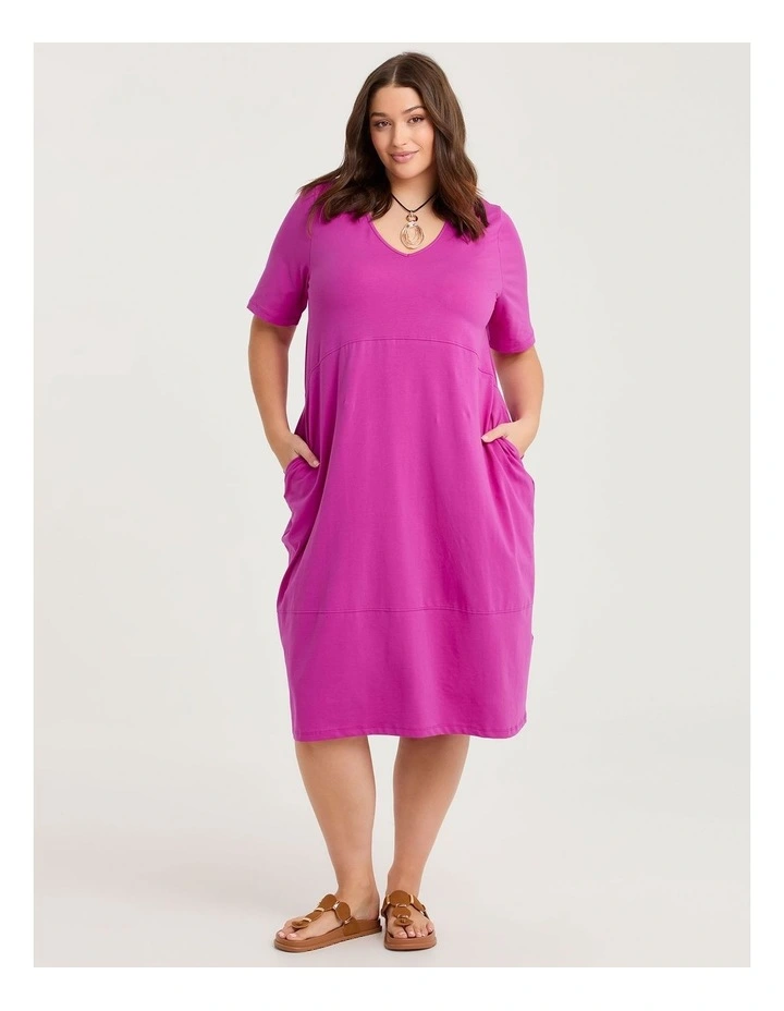 Cotton Talia Short Sleeve V-neck Dress image 1