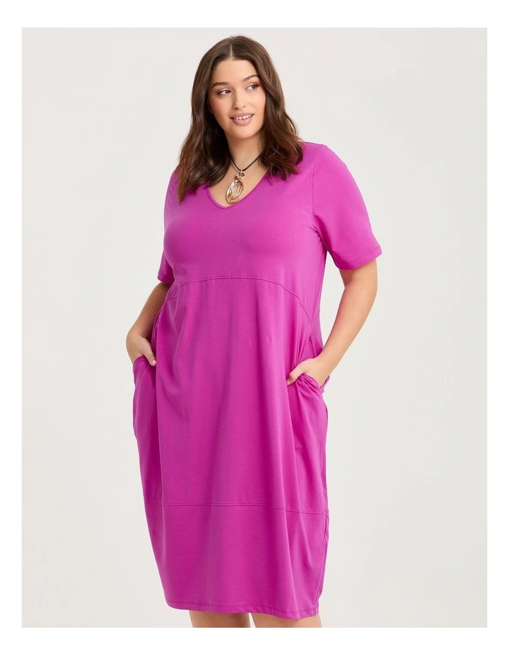 Cotton Talia Short Sleeve V-neck Dress image 3