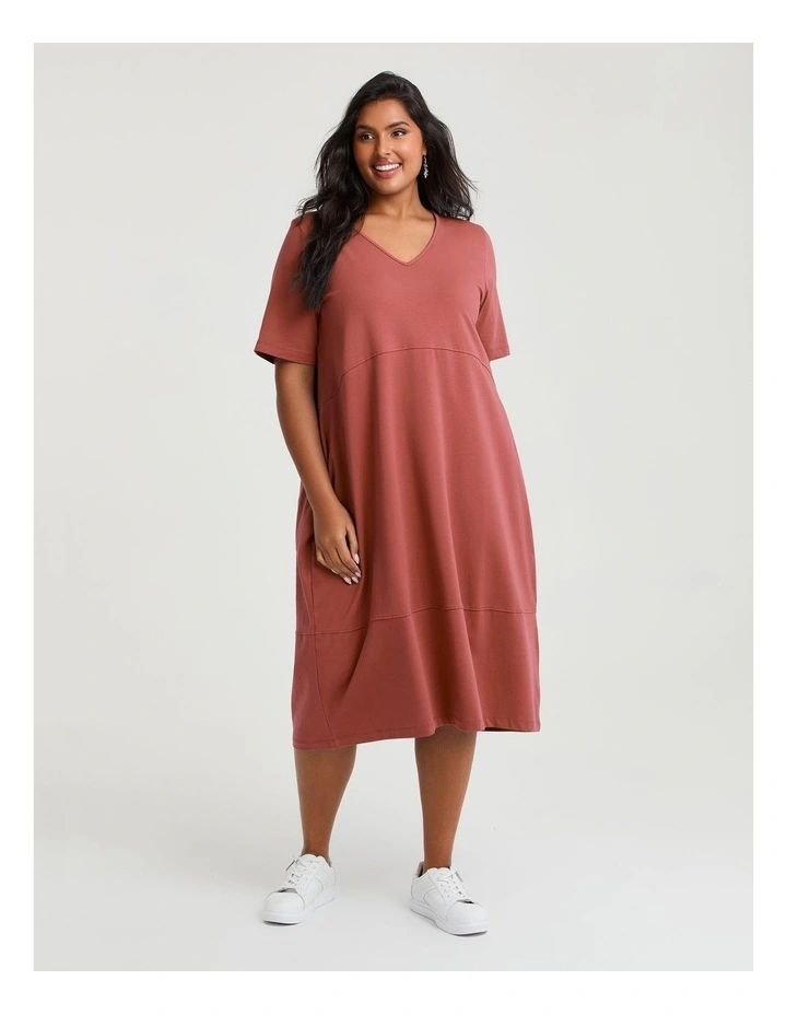 Cotton Talia Short Sleeve V-neck Dress image 1