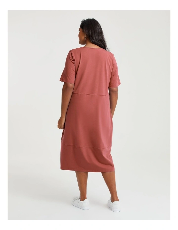 Cotton Talia Short Sleeve V-neck Dress image 2