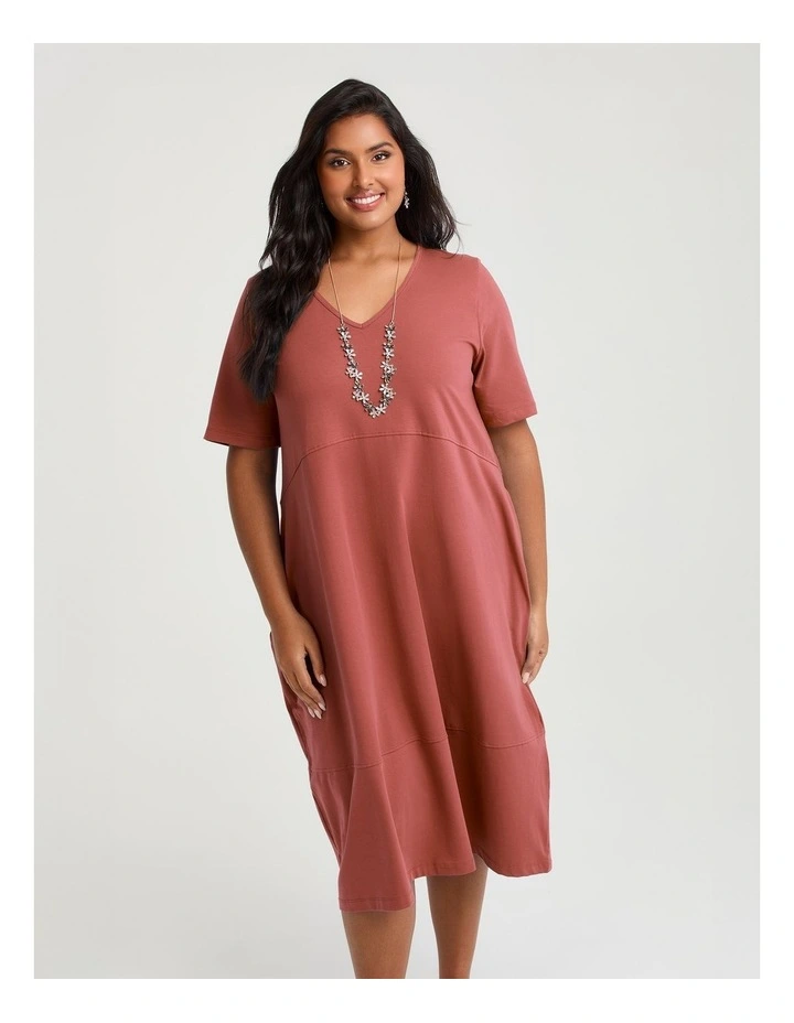 Cotton Talia Short Sleeve V-neck Dress image 3