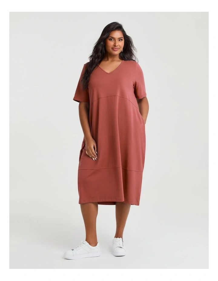Cotton Talia Short Sleeve V-neck Dress image 4