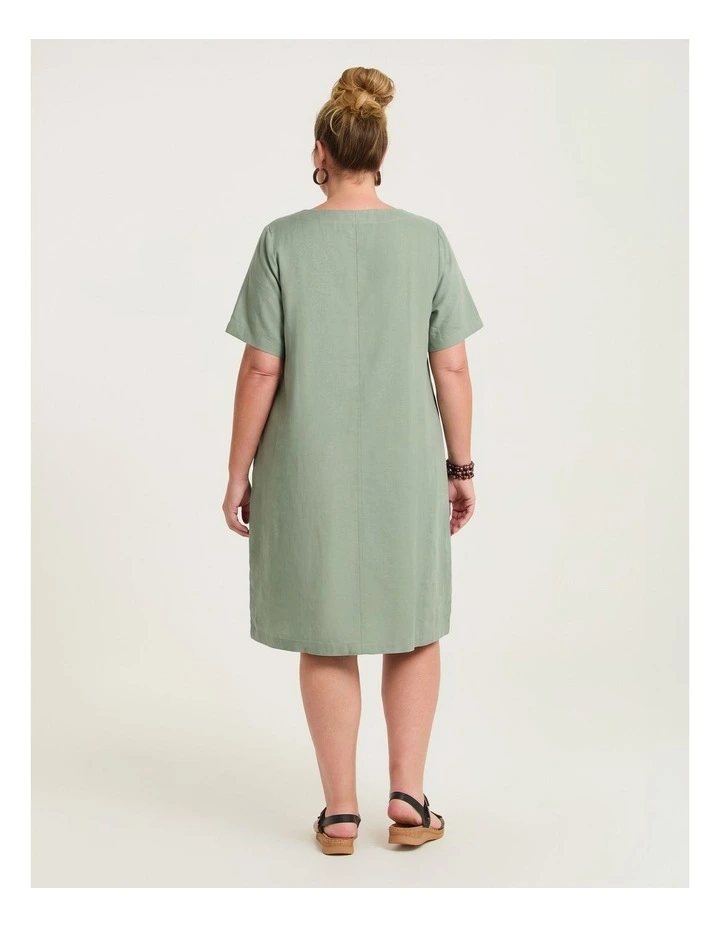 Cotton Linen Spliced Dress Print image 2