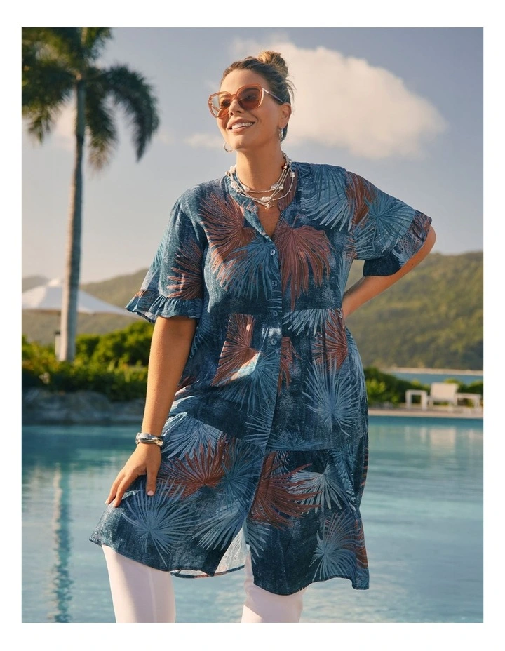 Fern Tier Natural Shirt Dress Print image 5
