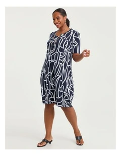 Tulip Luna Dress Dark Indigo Print