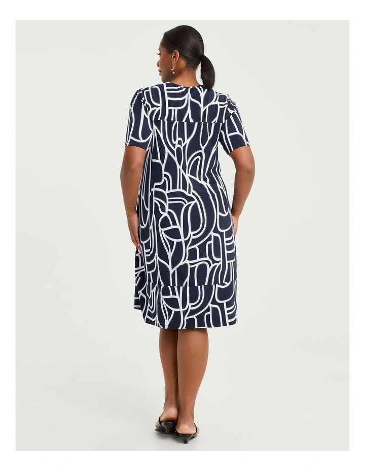 Tulip Luna Dress Dark Indigo Print image 2