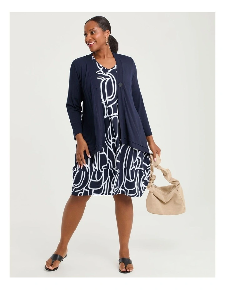 Tulip Luna Dress Dark Indigo Print image 4