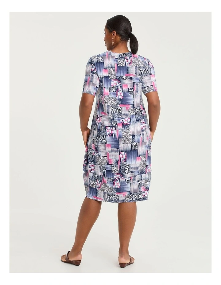 Tulip Luna Dress Blue Pink Print image 2