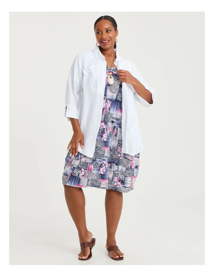 Tulip Luna Dress Blue Pink Print image 4