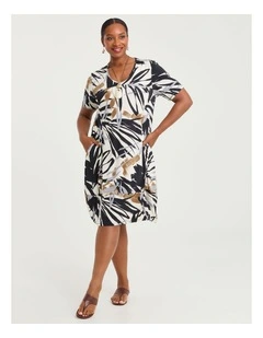 Tulip Luna Dress Black Tan Print
