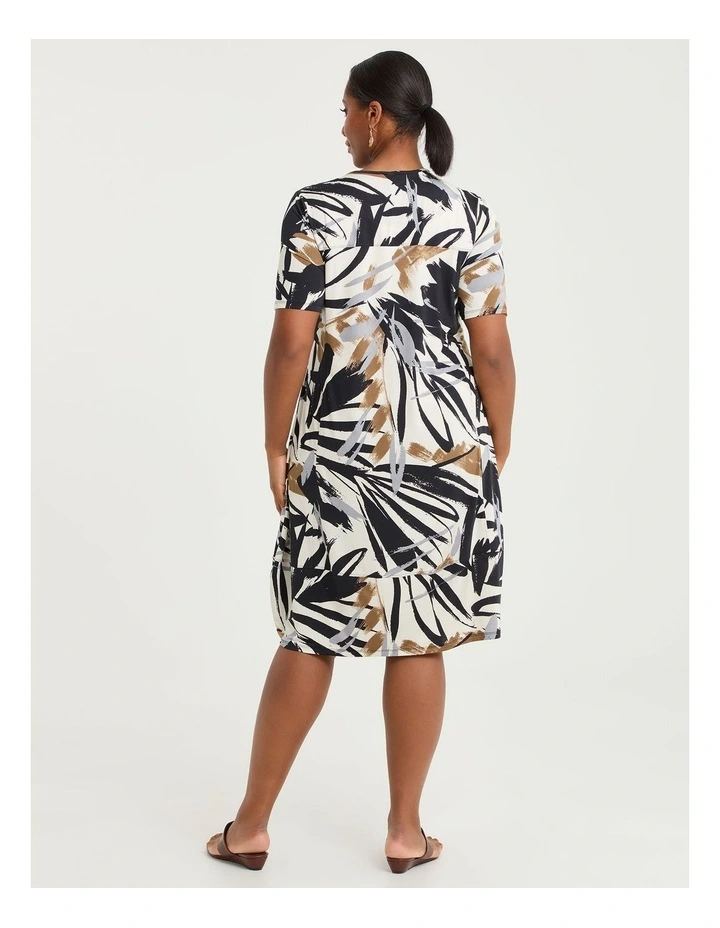 Tulip Luna Dress Black Tan Print image 2