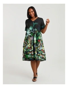 Linen Blend Isla Maxi Dress Print