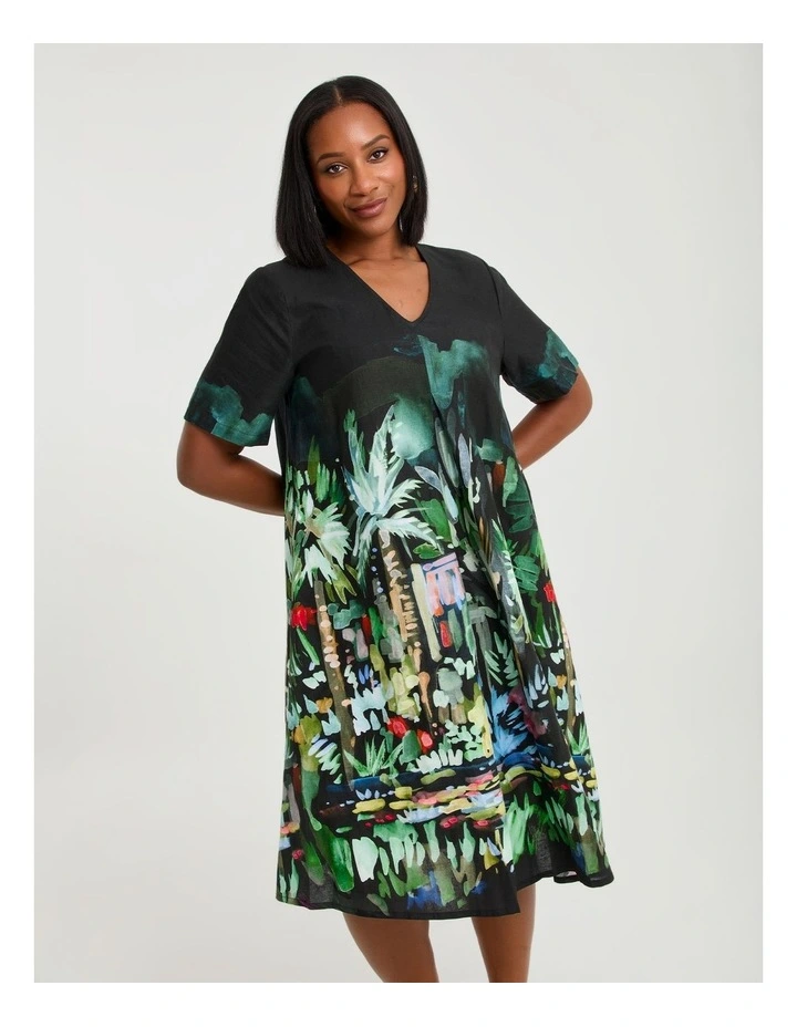 Linen Blend Isla Maxi Dress Print image 3