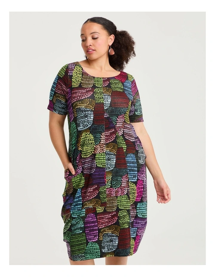 Natural Solana Abstract Dress Print image 3