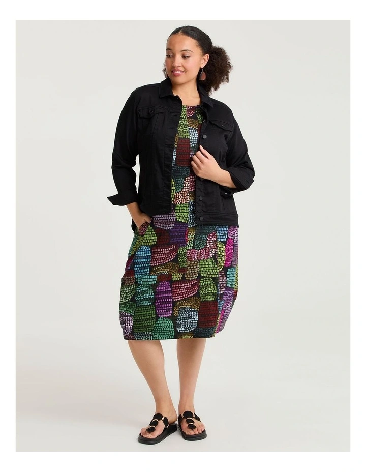 Natural Solana Abstract Dress Print image 4