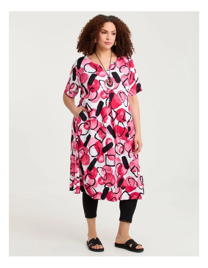 Natural Kira Abstract Midi Dress Print image 1