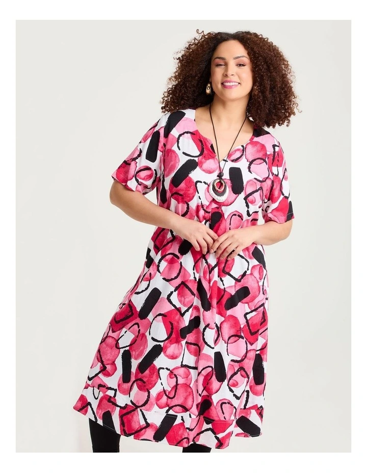 Natural Kira Abstract Midi Dress Print image 3
