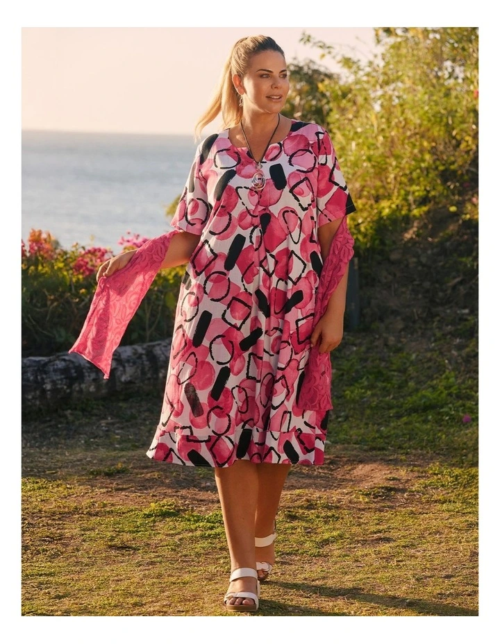Natural Kira Abstract Midi Dress Print image 5