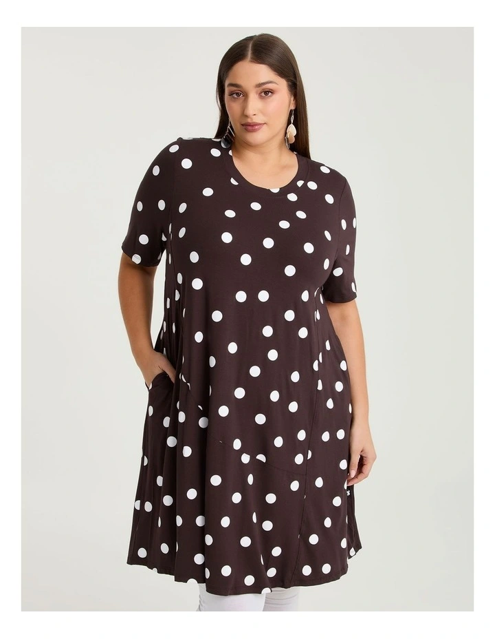 Natural Abstract Polka Dot Dress Spot image 3