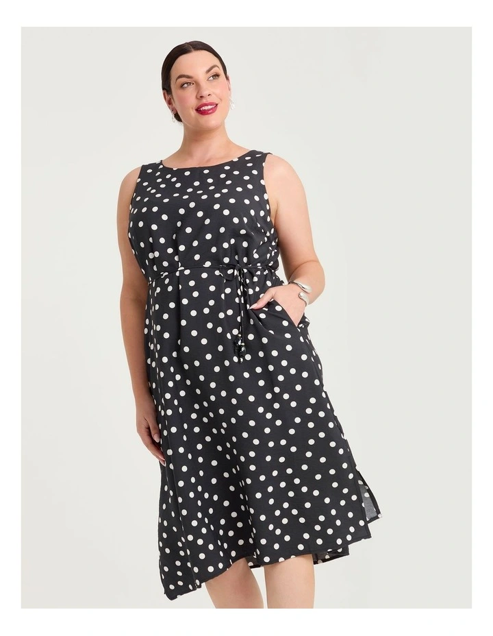 Julia Polka Dot Midi Dress Black/white image 3