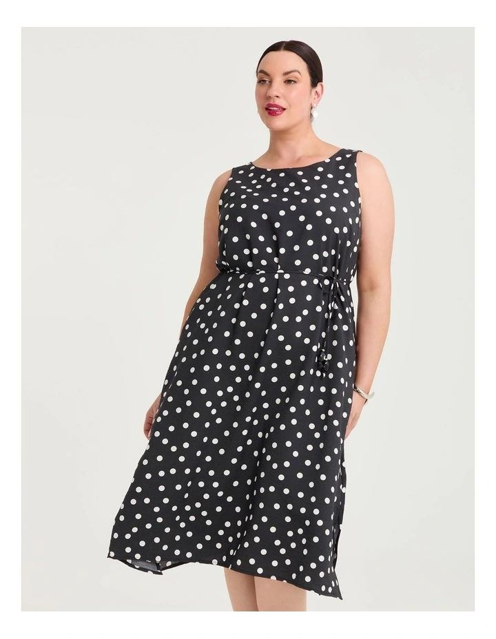 Julia Polka Dot Midi Dress Black/white image 4