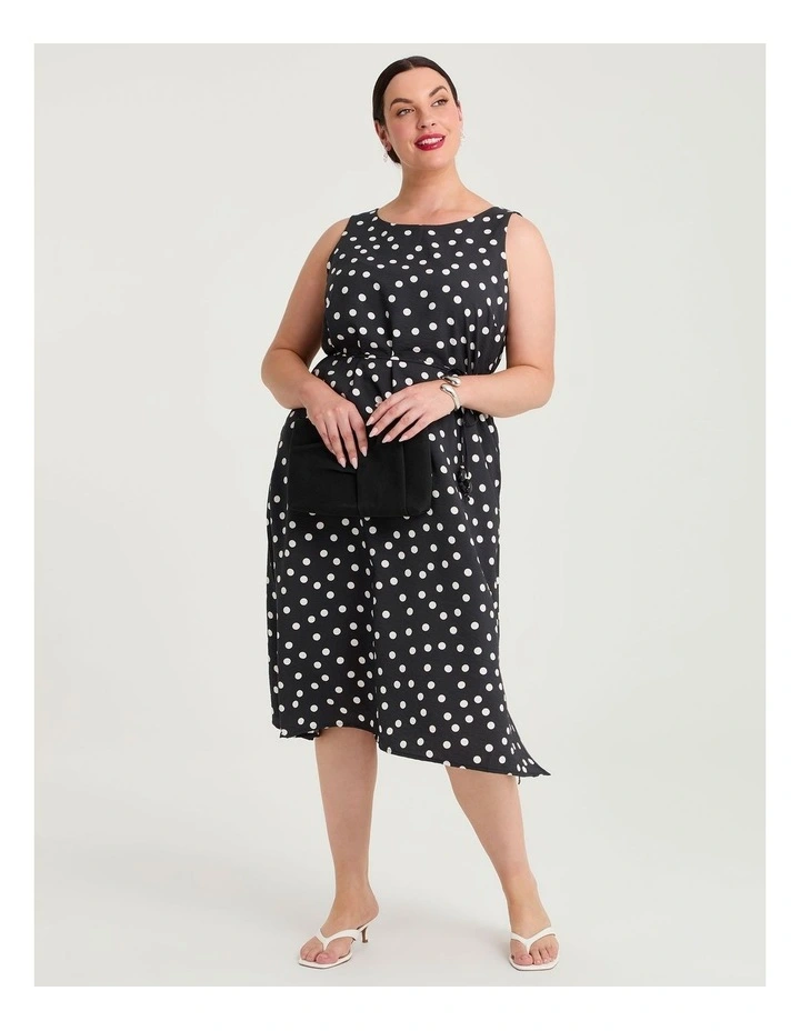Julia Polka Dot Midi Dress Black/white image 5