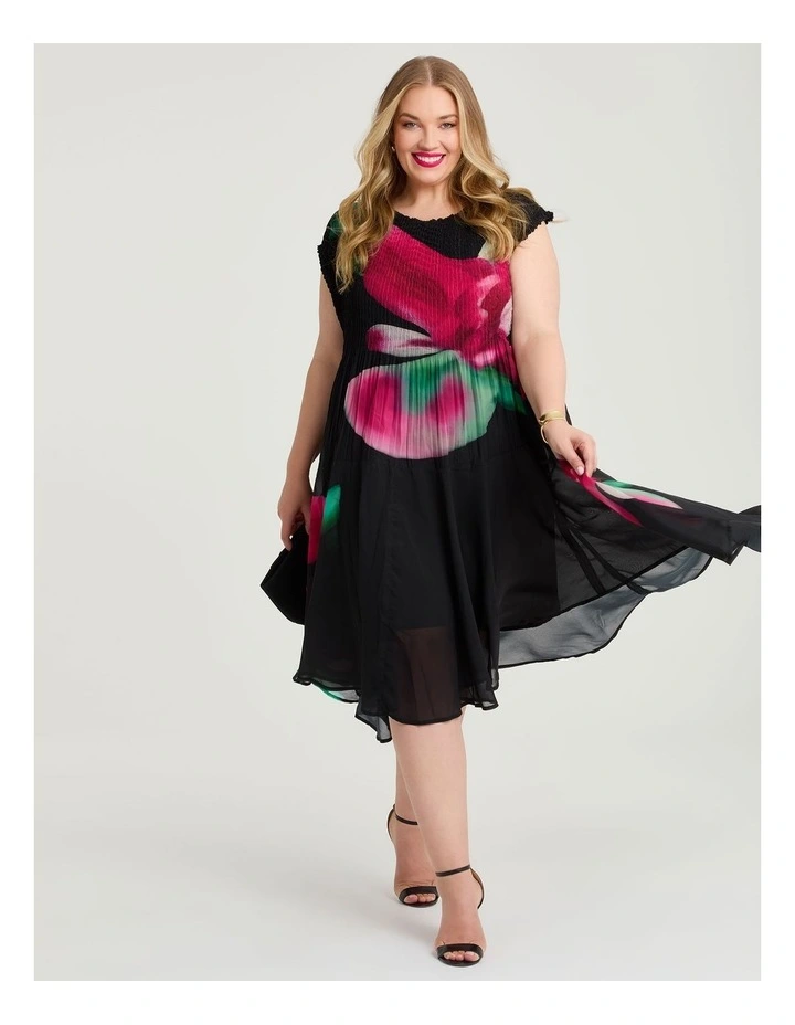 Plisse Chiffon Circle Swing Dress Print image 1