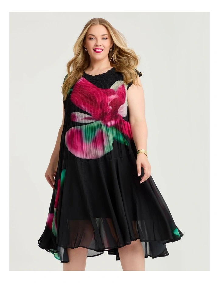 Plisse Chiffon Circle Swing Dress Print image 3