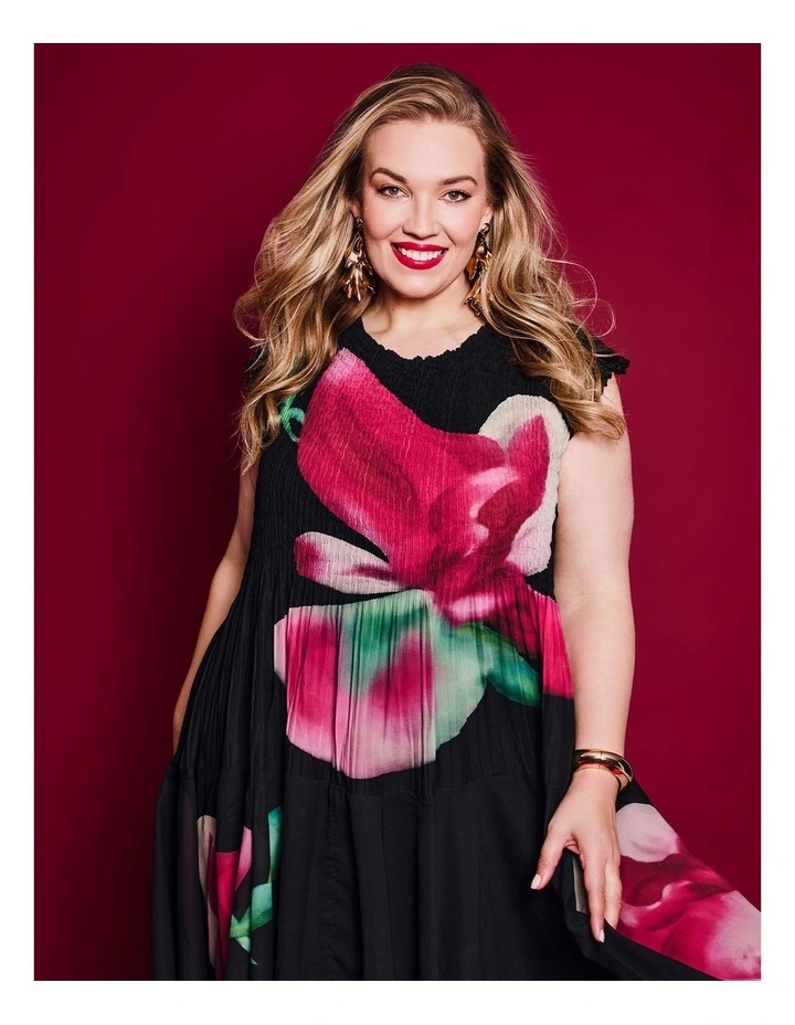 Plisse Chiffon Circle Swing Dress Print image 5