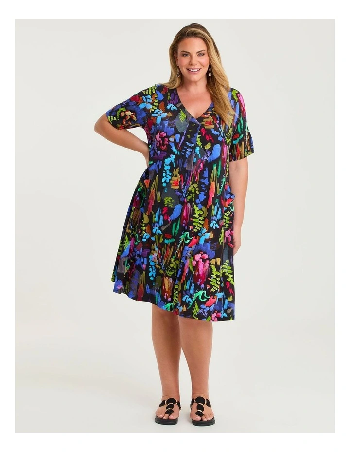 Natural Leni Brushstroke Dress Print image 1