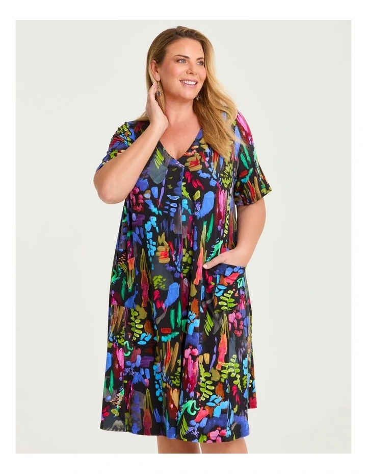 Natural Leni Brushstroke Dress Print image 3