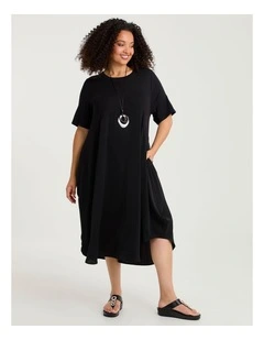 Natural Sadie Short Sleeves Spliced Dress