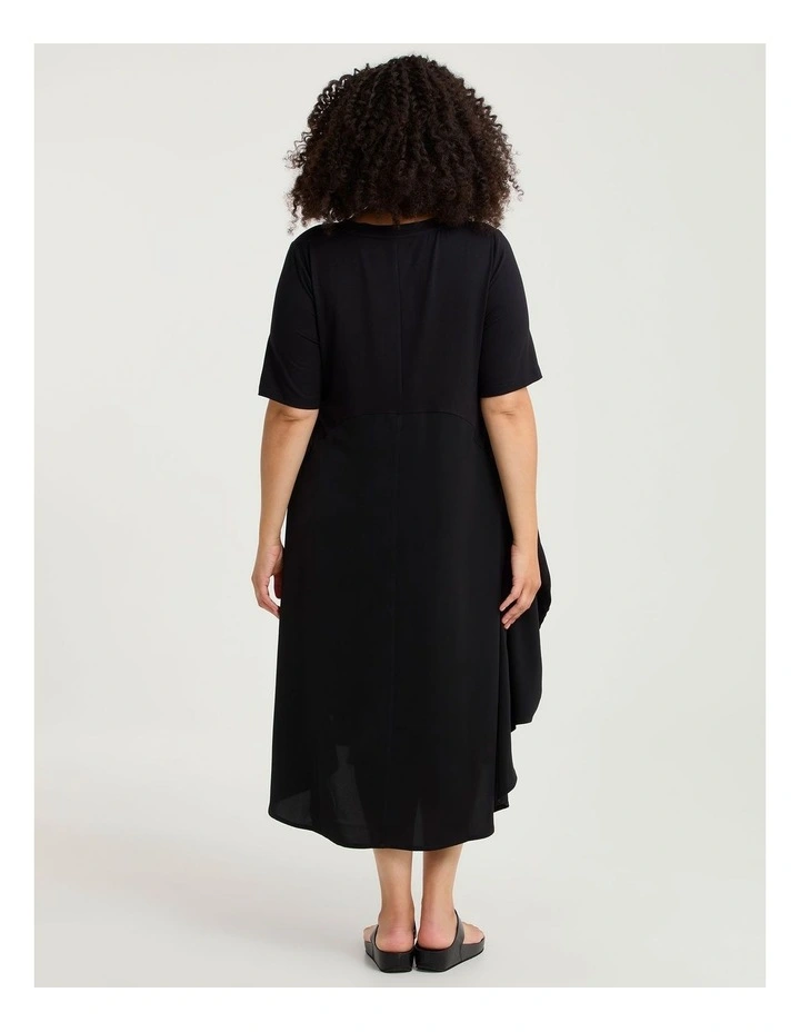 Natural Sadie Short Sleeves Spliced Dress image 2