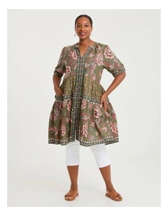 Cotton Desert Canyon Tiered Dress Print