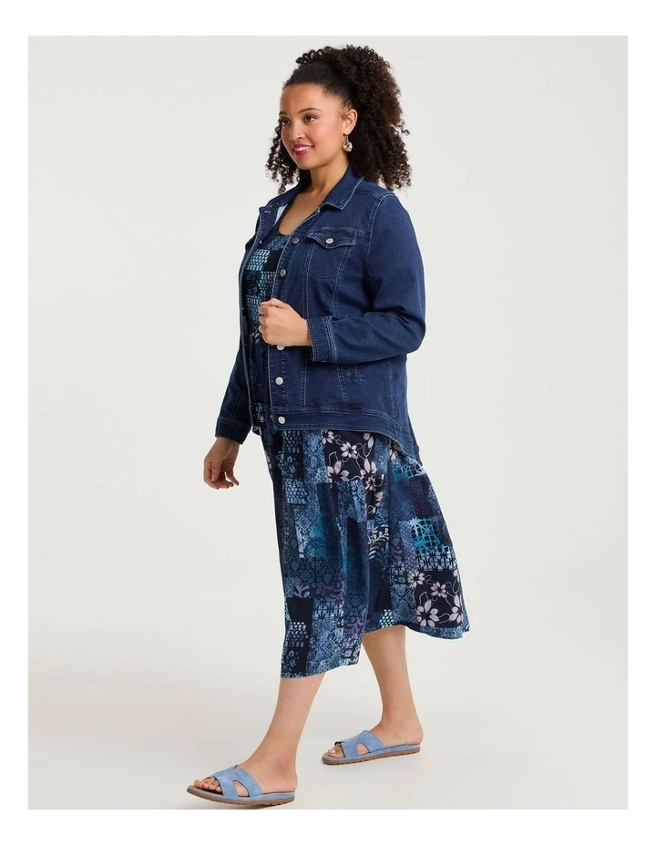Natural Pocket Midi Dress Patchwork Print image 5