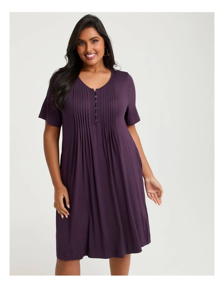 Micro Modal Pintuck Dress Huckleberry image 3