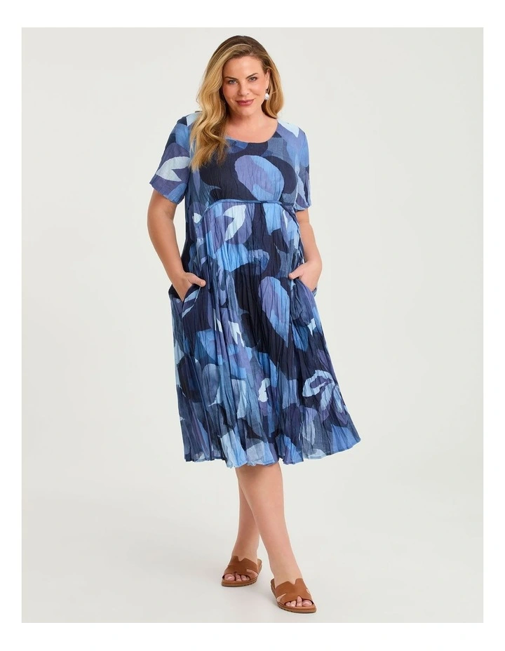 Cotton Gauze Favourite Dress Blue Watercolour image 1