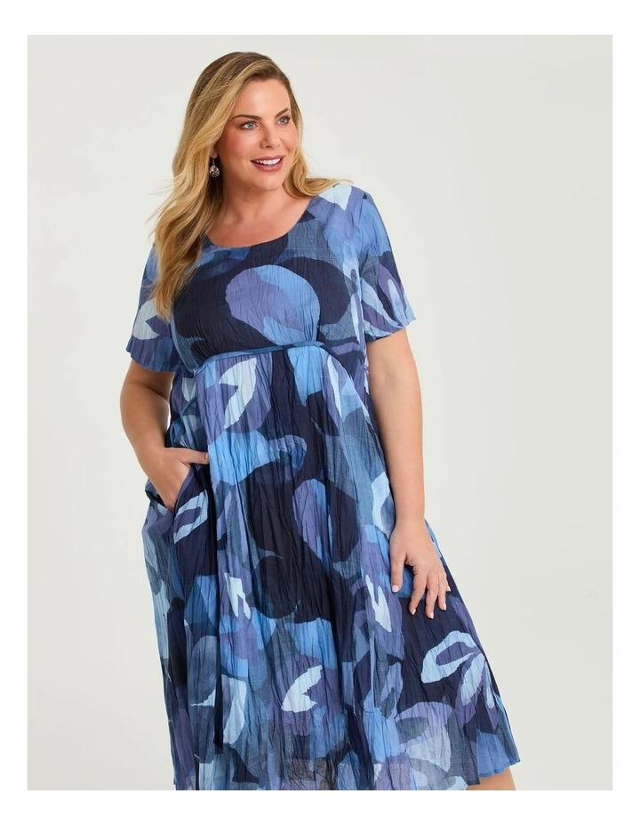 Cotton Gauze Favourite Dress Blue Watercolour image 3