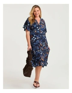 Natural Nature Floral Button Dress Print