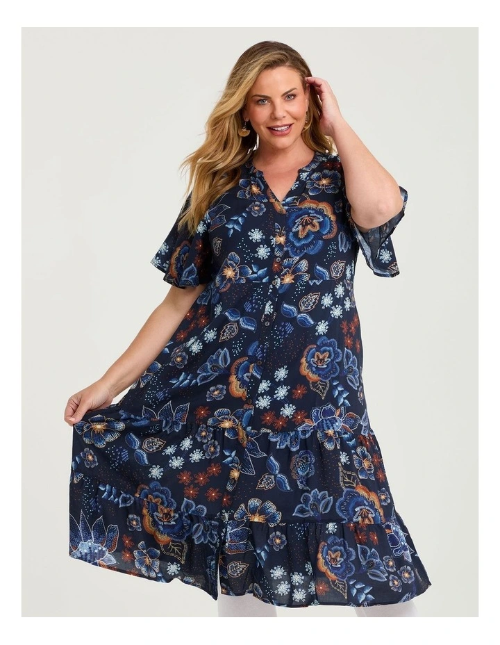 Natural Nature Floral Button Dress Print image 3
