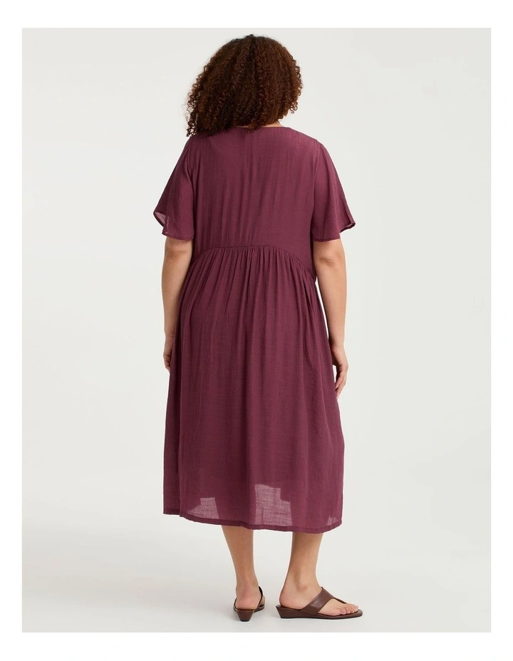 Christine Floaty Sleeve Dress in Beetroot image 2
