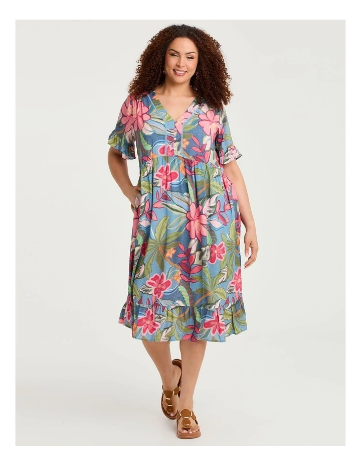 Natural Getaway Floaty Dress Floral Jungle Print image 1