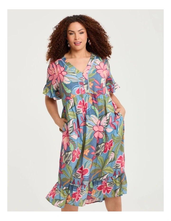 Natural Getaway Floaty Dress Floral Jungle Print image 3