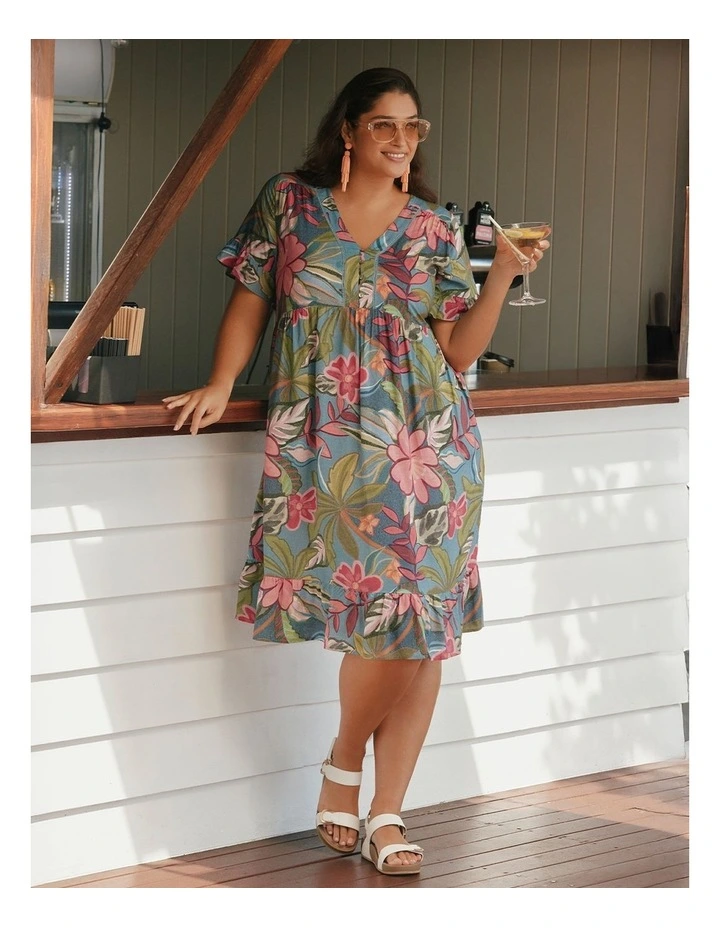 Natural Getaway Floaty Dress Floral Jungle Print image 4
