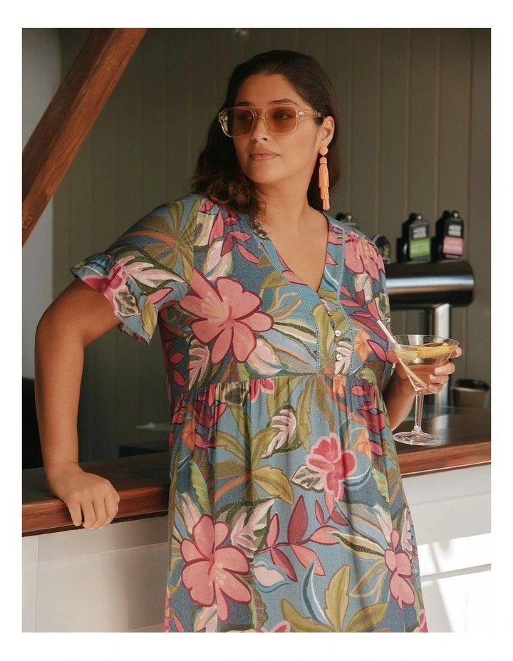 Natural Getaway Floaty Dress Floral Jungle Print image 5