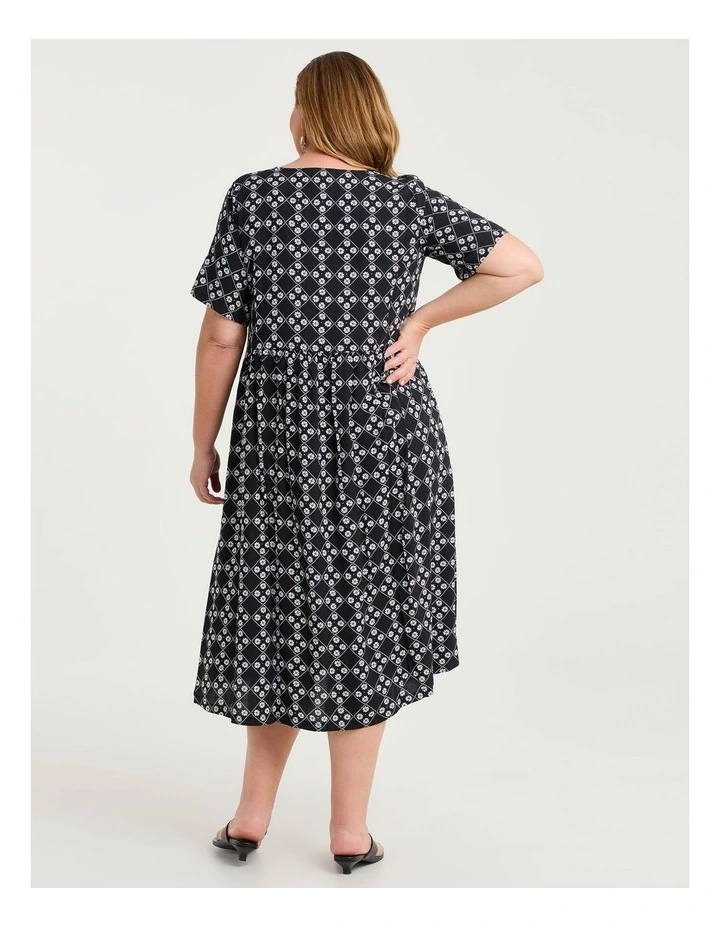 Natural Pocket Midi Dress Black/off White image 2
