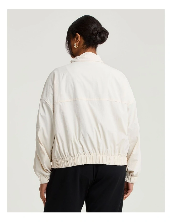 Funnel Neck Windbreaker Jacket Parchment image 2