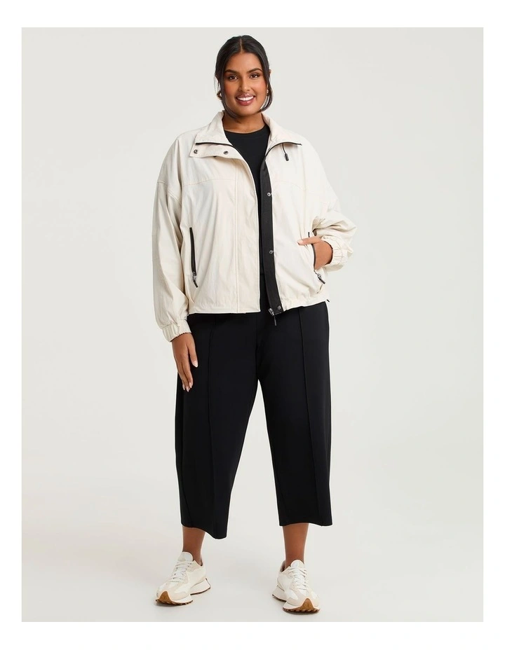 Funnel Neck Windbreaker Jacket Parchment image 4
