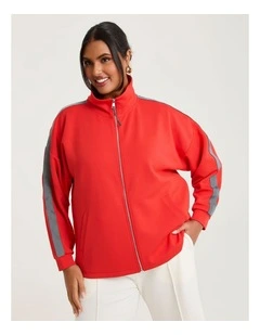 Luxe Touch Tape Detail Jacket Red